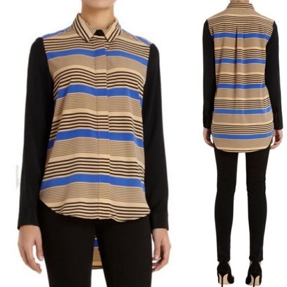 Sea New York Striped Dolman Button-up Blouse Size 8 - Picture 1 of 7